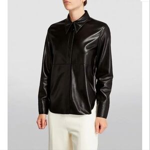 Nanushka Naum faux leather shirt black small NWOT